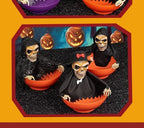 Halloween Skeleton Hand Candy Bowl with Light Up Red Eyes Spooky Sound Effects for Haunted House Party Decoration  ﻿