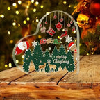 Christmas Atmosphere Heart Acrylic Ornament Desktop Decoration Transparent Stand