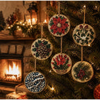 Christmas Diamond Painting Kit DIy Christmas Wooden Ornaments Xmas Snowman Reindeer Hanging Decor Relaxing Project Holiday Gifts