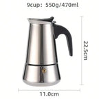 12Cup Coffee Maker Stainless Steel Espresso Maker 600ML Moka Pot Espresso Maker For Home Kitchen Camping Coffee Pot