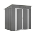 6x4 Ft Heavy Duty Metal Outdoor Storage Shed Lockable Double Doors with Floor Frame All Weather Utility Cabinet Backyard Patio