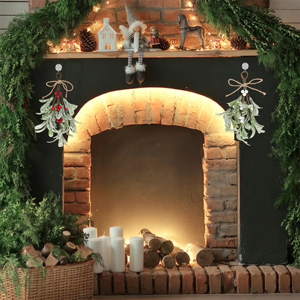 Frost Mistletoe Decorations Versatile Artificial Christmas Ornaments for Trees Fireplaces Holiday Home Wedding Party Decoration