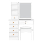 Makeup Vanities Vanity Desk with Sliding Mirror, Bedroom Dressing Table, Makeup Desk with 6 Drawers Bedroom Furniture