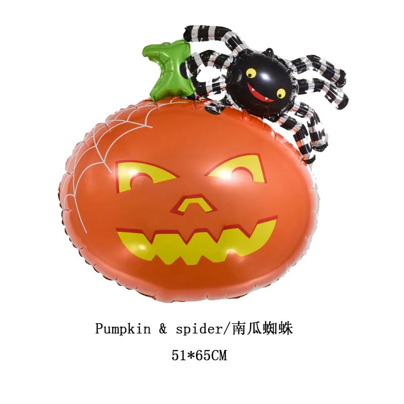 Halloween Pumpkin Ghost Balloons Halloween Decoration Spider Foil Balloon Bat Globos Halloween Party Supplies Inflatable Kid Toy