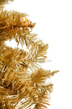 Rose Gold Slim Prelit Christmas Tree with Warm White Lights
