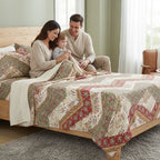 DaDa Bedding Cranberry Sage Floral Flat Sheet Set