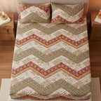 DaDa Bedding Cranberry Sage Floral Fitted Sheet Set