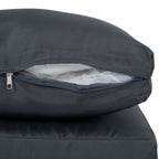 Outdoor PE Wicker 2-Seater Sofa Set with Grey Cushions and Table
