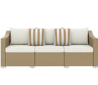 Outdoor Furniture Rattan Sofa with Cushions and Throw Pillows