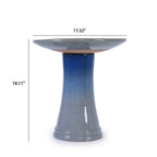 Birdbath For Patio, Garden - Blue Gray