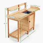 Outdoor Potting Bench Table With Sink, Garden Workstation