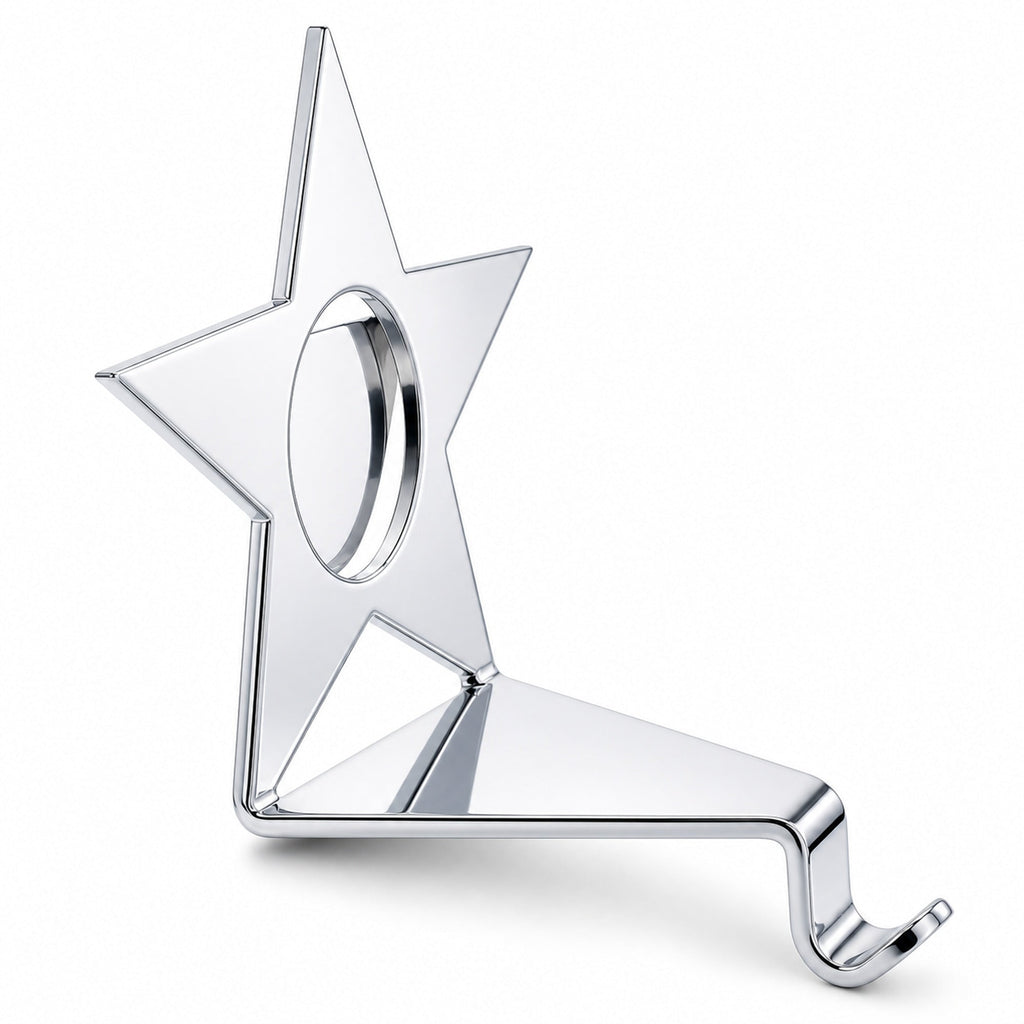 Insert your Picture Star Shape Silver Solid Metal Christmas Stocking Holder