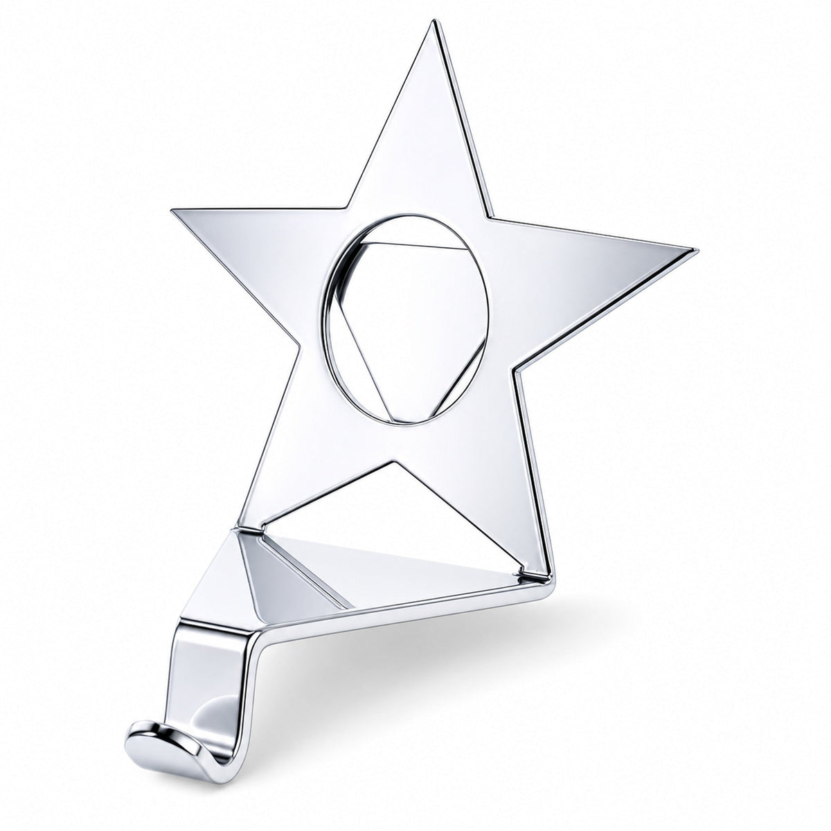 Insert your Picture Star Shape Silver Solid Metal Christmas Stocking Holder