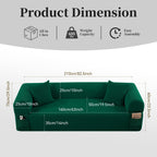 Spring Sofa with High-Quality Fabric in Green