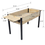 Raised Garden Bed With Metal Legs and Folding Storage Shelf