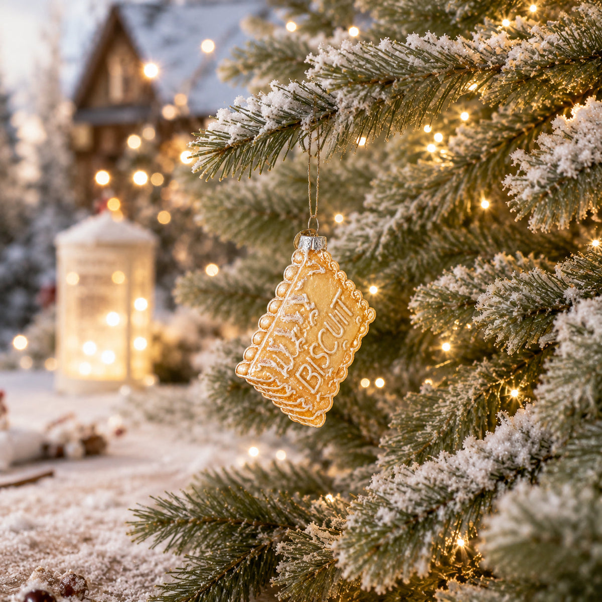 Biscuit Cookie Clear Glass Christmas Ornament