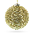 Beaded Gold Glass Ball -Glass Christmas Ornament