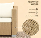 Outdoor Furniture Rattan Sofa with Cushions and Throw Pillows