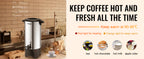 SucceBuy Commercial Coffee Urn 50 Cups Stainless Steel Large Coffee Dispenser 1000W Electric Coffee Maker Urn For Quick Brewing