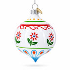 Floral Finial Drop Glass Christmas Ornament