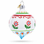 Floral Finial Drop Glass Christmas Ornament