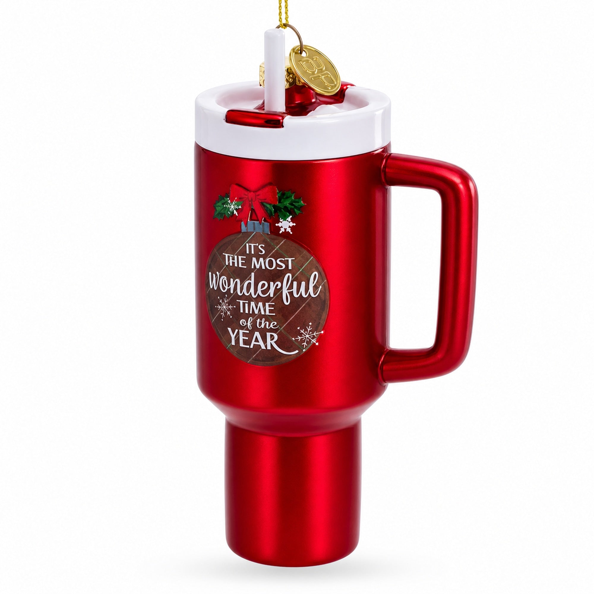 Holiday Coffee Mug Tumbler Glass Christmas Ornament