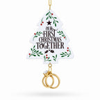 Our First Christmas Together Tree with Wedding Rings Resin Christmas Ornament