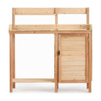 Outdoor Potting Bench Table With Sink, Garden Workstation