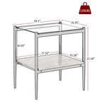 Set of 2 Rectangle End Table Gray Glass
