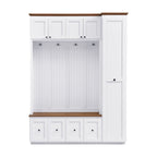 Entryway Hall Tree With Storage Bench, Coat Rack Shoe Bench With Cabinets