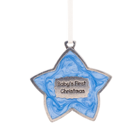 Baby’s First Christmas Ornament – Blue Star Keepsake