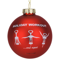 Wine Opener Holiday Workout Funny Glass Christmas Ornament