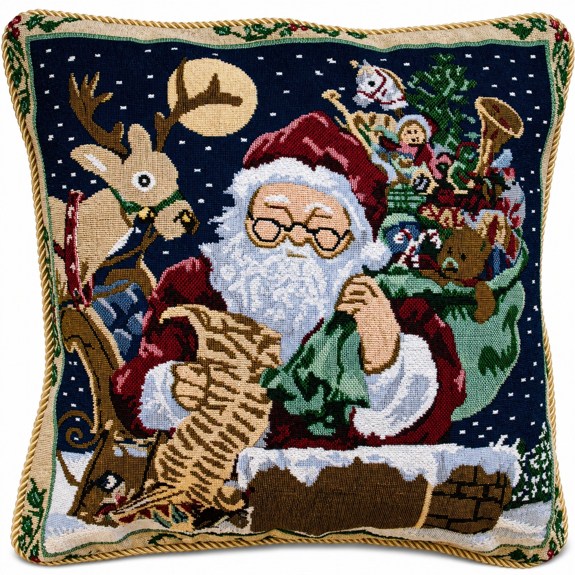Set of 2 Santa Reading Gifts List Christmas Throw Cushion Pillow Covers