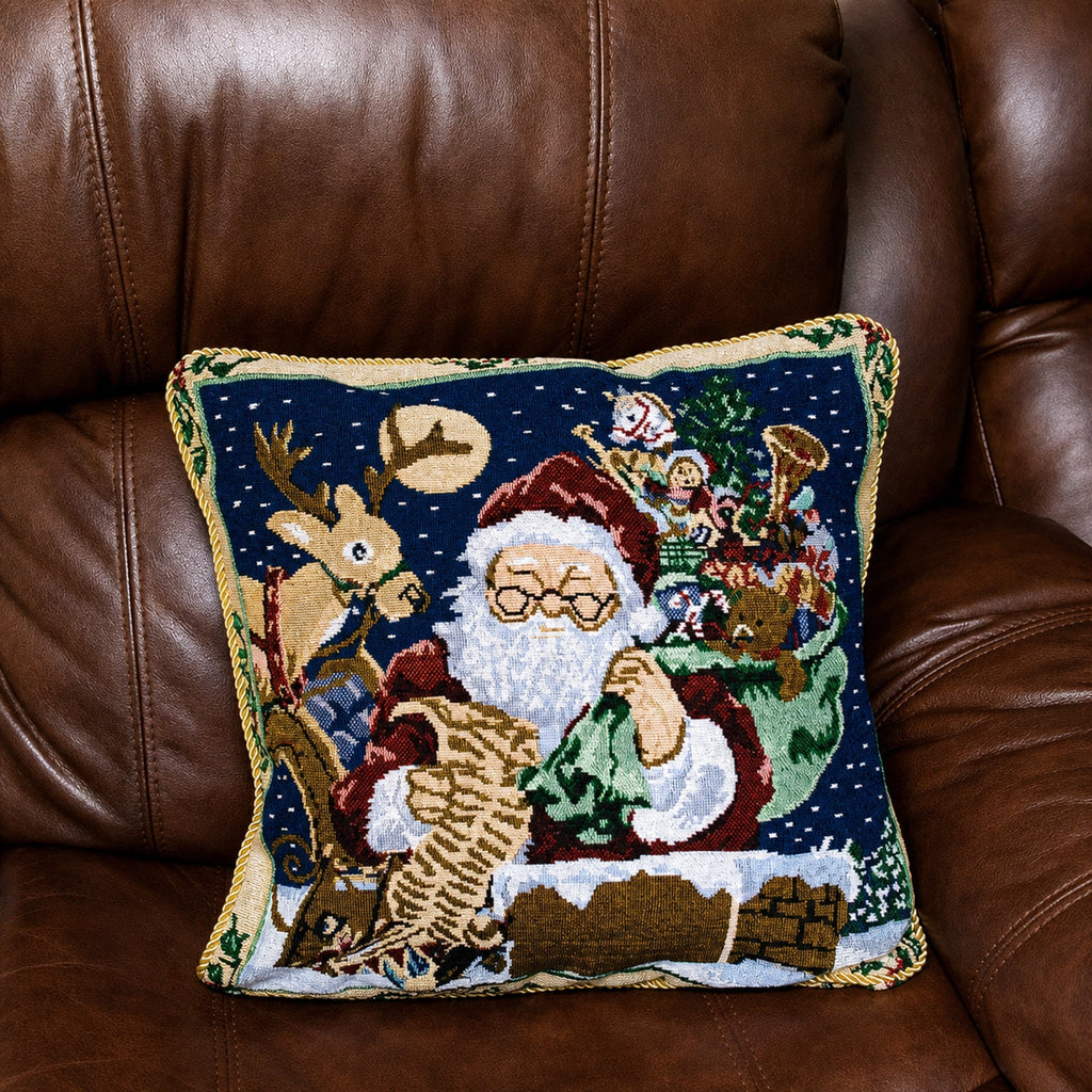 Set of 2 Santa Reading Gifts List Christmas Throw Cushion Pillow Covers