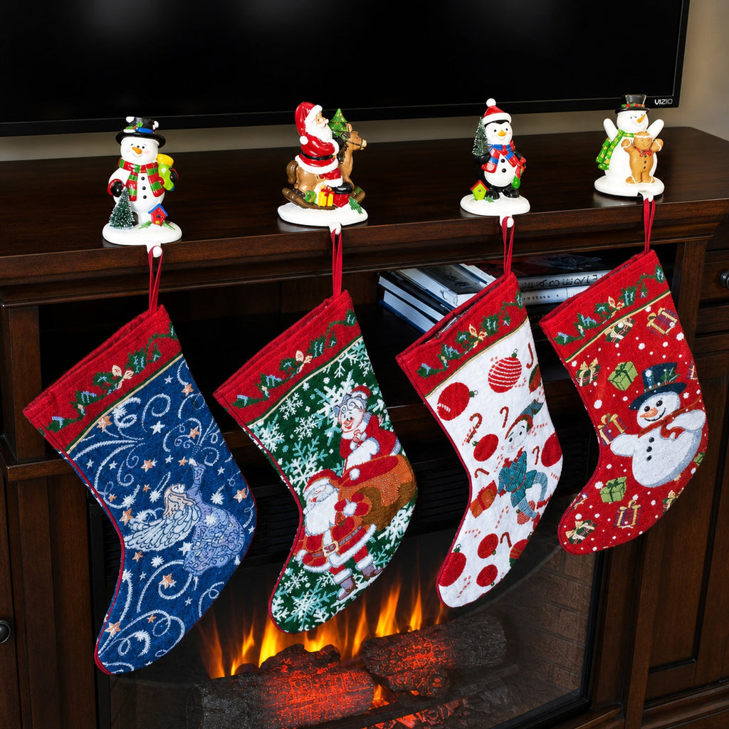 Set of 4 Set of 4 Tapestry Christmas Stockings