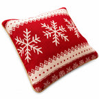Set of 2 White Snowflakes on Red Christmas Throw Cushion Pillow Covers