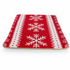 Set of 2 White Snowflakes on Red Christmas Throw Cushion Pillow Covers