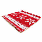 Set of 2 White Snowflakes on Red Christmas Throw Cushion Pillow Covers