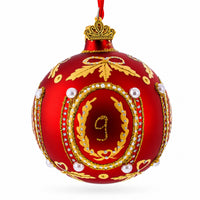 1893 Caucasus Royal Red Glass Ball Christmas Ornament 3.25 Inches