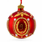 1893 Caucasus Royal Red Glass Ball Christmas Ornament 3.25 Inches