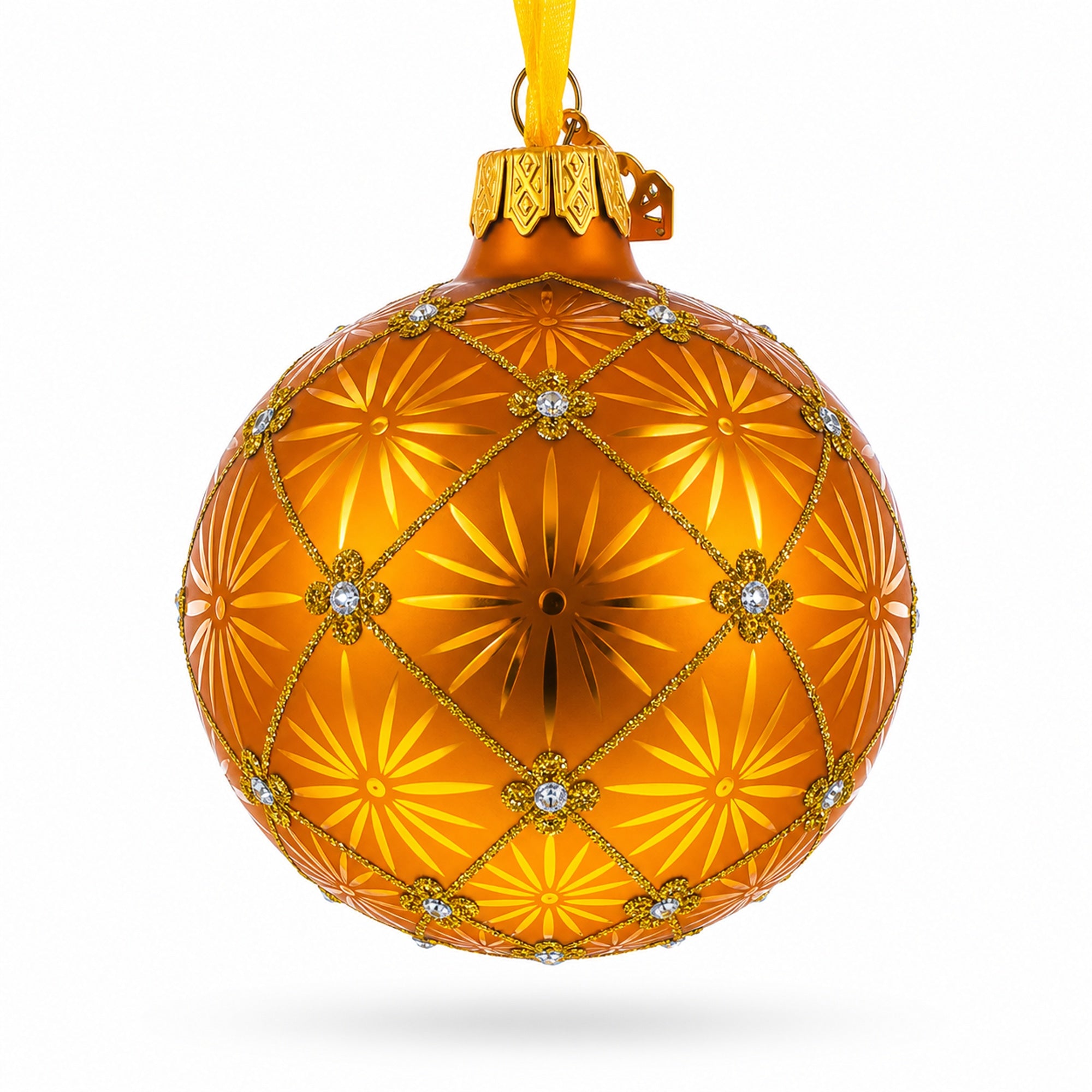 1897 Coronation Royal Gold Glass Christmas Ornament 3.25 Inches