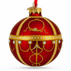 1895 Rosebud Royal Red Glass Ball Christmas Ornament 3.25 Inches