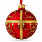 1895 Rosebud Royal Red Glass Ball Christmas Ornament 3.25 Inches