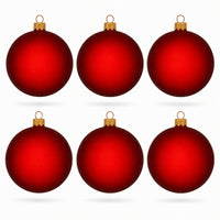 Set of 6 Translucent Red Glass Ball Christmas Ornaments 3.25 Inches