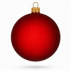 Set of 6 Translucent Red Glass Ball Christmas Ornaments 3.25 Inches