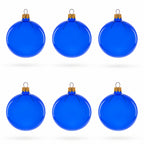 Set of 6 Translucent Glossy Blue Glass Ball Christmas Ornaments 3.25 Inches