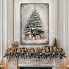 Vintage Christmas Tree With Gifts Wall Art II