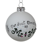 Christmas Keepsake Glass Ornament - First Christmas as Mr and Mrs