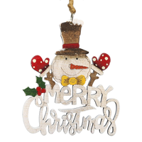 Laser Cut Wooden Ornament - Merry Christmas Snowman