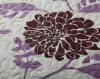 DaDa Bedding Bohemian Purple Blooms Floral Garden Pink Brown Bedspread Set (KBJ1629)